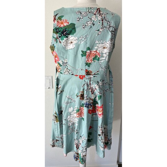 Aranee Retro Pin Up sleeveless dress floral Spring Summer Size XL A-Line NEW - Picture 7 of 10